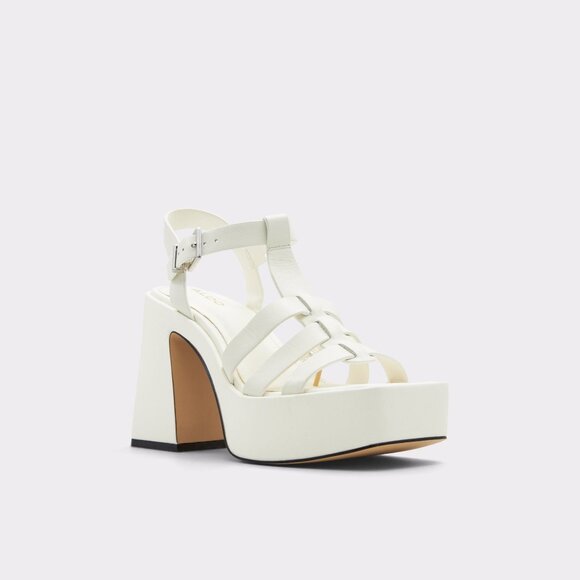 ALDO Jeni Heeled Platform Sandals in White - Picture 2 of 8